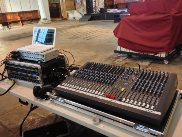 A live sound/recording setup.